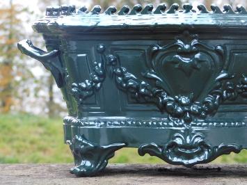 Pflanzgefäß Jugendstil - 55 cm - Aluminium - Dunkelgrün - Klassisch