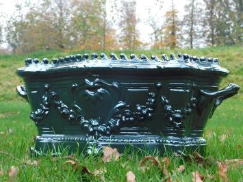 Pflanzgefäß Jugendstil - 55 cm - Aluminium - Dunkelgrün - Klassisch