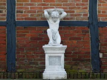 Statue Atlas auf Sockel - 130 cm - Massivstein