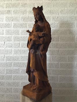Maria met kindje jezus, gietijzer, kerkelijk beeld