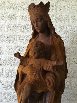 Maria met kindje jezus, gietijzer, kerkelijk beeld