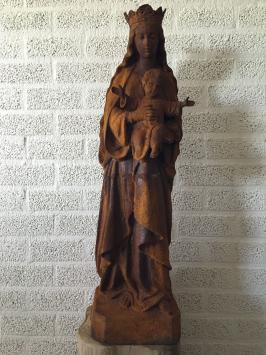 Maria met kindje jezus, gietijzer, kerkelijk beeld