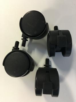 Set mit 4 Kunststoffrädern – 2 mit Bremsfunktion