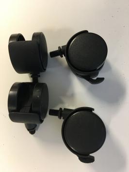 Set mit 4 Kunststoffrädern – 2 mit Bremsfunktion