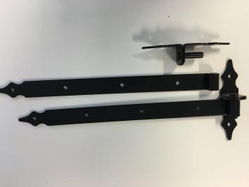 Satz mit 2 Türbändern und 2 Klammern S - Stahl, 40 x 3,0