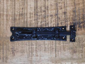 Schuifslot 17,5 cm - smeedijzer - zwart - vergrendeling