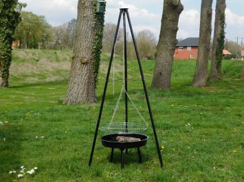 Feuerschale groß, stehend, dreibeinig, Grill, Gartenkamin