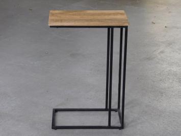 Industrieller Beistelltisch, industrieller Laptoptisch, Mangoholz und Metall