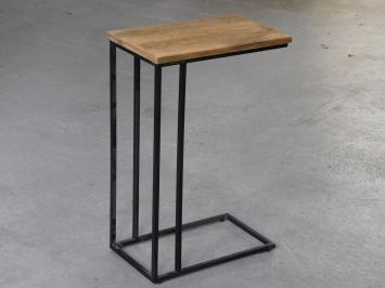 Industrieller Beistelltisch, industrieller Laptoptisch, Mangoholz und Metall