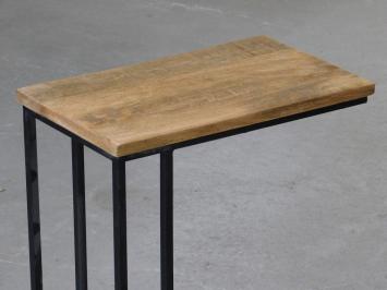 Industrieller Beistelltisch, industrieller Laptoptisch, Mangoholz und Metall