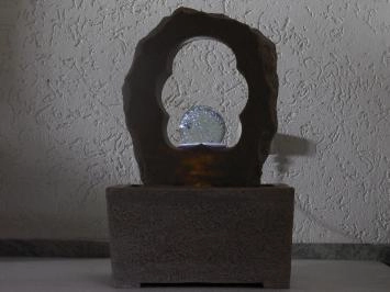 Zimmerbrunnen mit Glühbirne und LED - 58 cm - Wasserfallbrunnen