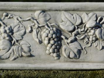 Bloembak met druiventrossen - 70 cm - steen