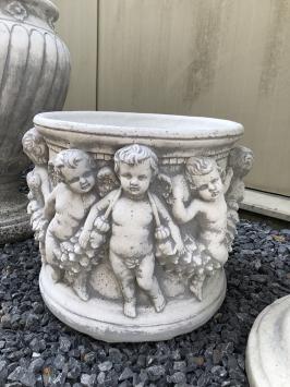 Schwere volle Stein Blumentopf Vase mit Engeln