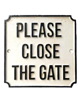 Bordje emaille 'please close the gate' 