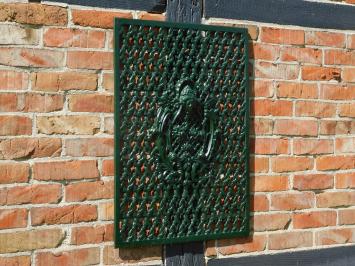 Gietijzeren hekwerk, rooster, wand, deur en raam