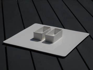 Chip & Dip set, porselein, driedelige hapjes set