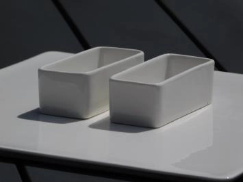 Chip & Dip set, porselein, driedelige hapjes set