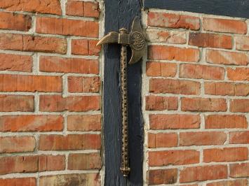 Middeleeuwse strijdbijl, bijl gietijzer, historische decoratie, 62 cm