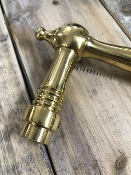 Türgriff aus poliertem Messing, Tür, inklusive Dorn 8 x 8 mm