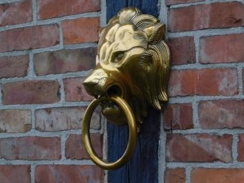 Deurklopper leeuw, aluminium, goudkleurig