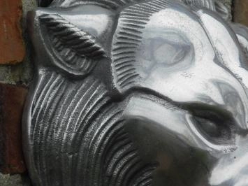 Deurklopper leeuw - aluminium - zilverkleurig