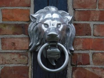 Deurklopper leeuw - aluminium - zilverkleurig