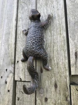 Wanddekoration aus Gusseisen – kletterndes Eichhörnchen – braun