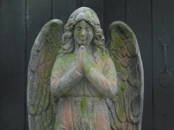 Große Gartenengelstatue, großer Engel, Polystone Statue