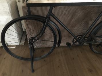 Sidetable, fiets metaal met houten tafelblad