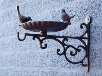 Vogelhäuschen - Vogeltränke für die Wand, Gusseisen