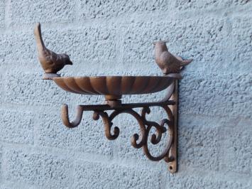 Vogelhäuschen - Vogeltränke für die Wand, Gusseisen