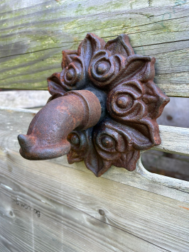 Wasserspeier für Gartenbrunnen, Rosette - Gusseisen