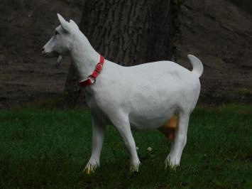 Gartenstatue Ziege, Tierstatue aus Kunststoff, Gartendeko