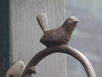 Gietijzeren haak - vogel - bruin - muurdecoratie