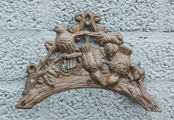Vögel – Schlauchhalter aus Gusseisen – antikbraun