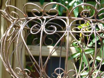 Hanging basket met muurhaak - donkerbruin - rustiek