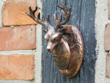 Türklopfer Hirsch, antikes Eisen, Farbe Kupfer