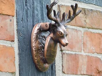 Türklopfer Hirsch, antikes Eisen, Farbe Kupfer