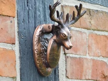 Türklopfer Hirsch, antikes Eisen, Farbe Kupfer