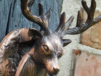 Türklopfer Hirsch, antikes Eisen, Farbe Kupfer