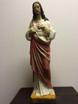 Jesus Statue, Vollstein, original Kirchenstatue in Farbe