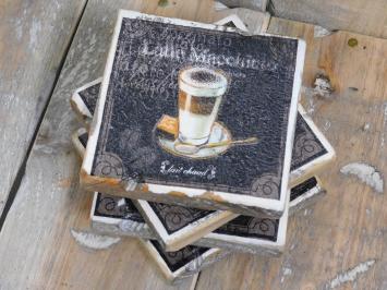 Set van 4 onderzetters Old Dutch - 'Latte Macchiato'