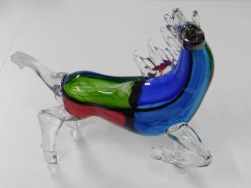 Glasgeblasenes Pferd im Muranostil, farbenfroh