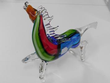 Glasgeblasenes Pferd im Muranostil, farbenfroh