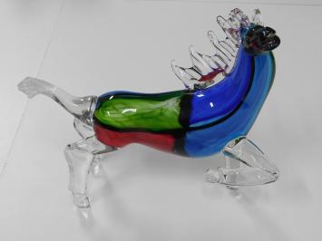 Glasgeblasenes Pferd im Muranostil, farbenfroh