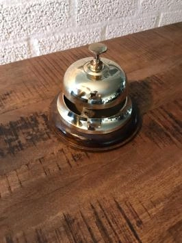 Hotel-balie bel hout -messing, prachtige klank