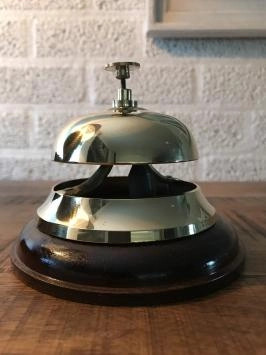 Hotel-balie bel hout -messing, prachtige klank