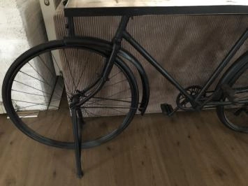 Sidetable, fiets metaal met houten tafelblad