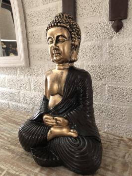 Boeddha beeld ceramic zittend Thais in kleur