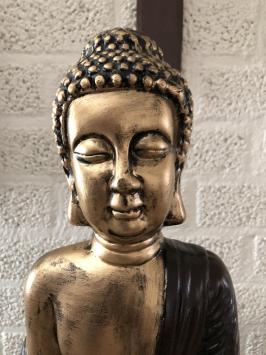 Boeddha beeld ceramic zittend Thais in kleur